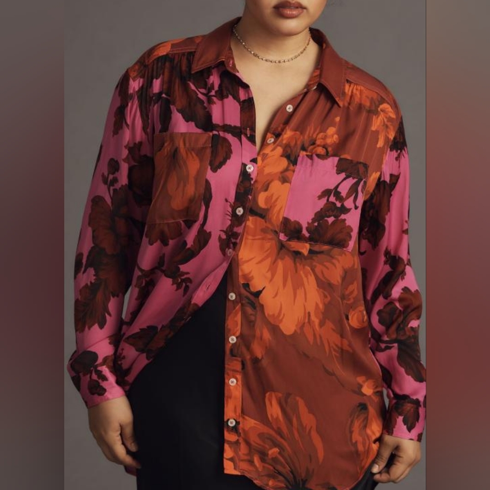 NWT Anthropologie Ladies Floral Blouse size M - Picture 5 of 11